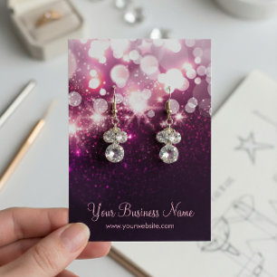 Cartes d'oreille à Parties scintillant violet tend