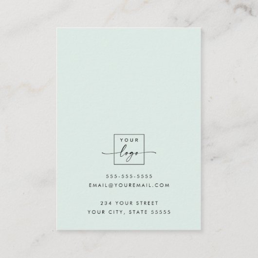 Cartes d'oreille blanc vert pâle pâle (Dos)