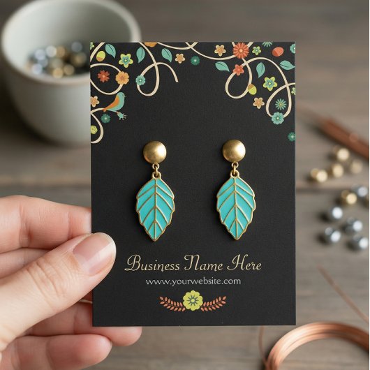 Cartes d'oreille florale foncées