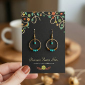 Cartes d'oreille florale foncées