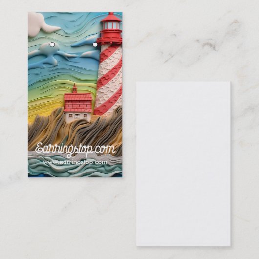Cartes d'oreille Motif 3D Lighthouse (Devant / Derrière)