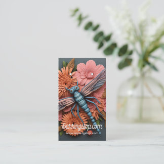 Cartes d'oreille Motif de libellules 3D