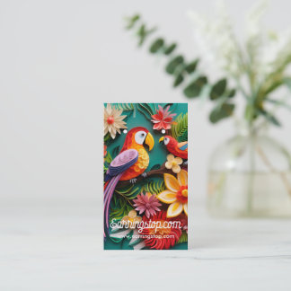 Cartes d'oreille Motif de perroquets 3D