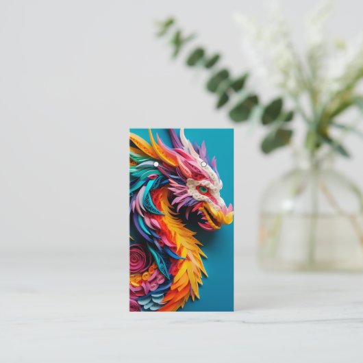 Cartes d'oreille Motif Dragon 3D (Debout devant)