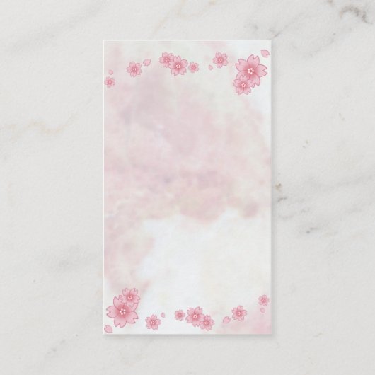 Cartes d'oreille Sakura en marbre rose (Dos)