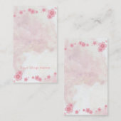 Cartes d'oreille Sakura en marbre rose (Devant / Derrière)