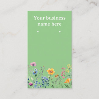 Cartes d'oreille vertes avec fleurs sauvages