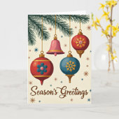 Cartes d'ornements de vœux de saisons rétro (Fleur jaune)