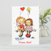 Cartes drôles d'annonce de sauvegarde de date (Debout devant)