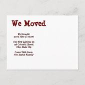 Cartes drôles d'avis de déménagement pour fenêtres (Dos)