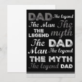 Cartes drôles de fête des pères Typographie de cit (Devant / Derrière)