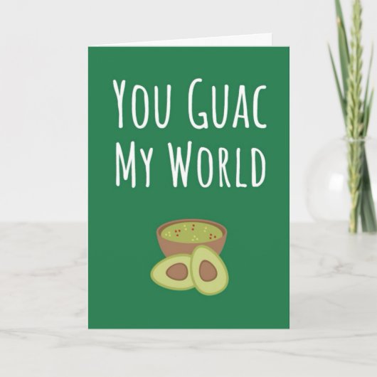 Cartes drôles de guacamole vert Avocat Pun mignon  (Devant)