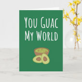 Cartes drôles de guacamole vert Avocat Pun mignon  (Fleur jaune)