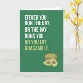 Cartes drôles de guacamole vert mignon Avocat (Fleur jaune)