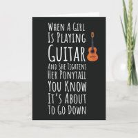 Cartes drôles de guitariste pour elle femmes adole