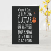 Cartes drôles de guitariste pour elle femmes adole (Fleur jaune)