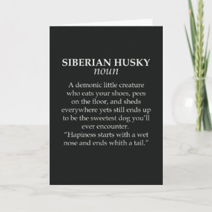 Cartes drôles de Husky sibérien Chien noir et blan