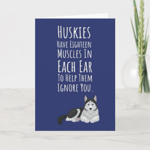 Cartes drôles de Husky sibérien mignon Amoureux de