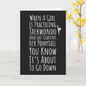 Cartes drôles de Taekwondo pour elle adolescentes  (Fleur jaune)