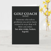 Cartes drôles d'entraîneur de golf pour instructeu (Fleur jaune)