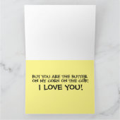 CARTES DRÔLES JE T'AIME MAÏS EN ÉPI CORNY (Intérieur)