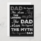 Cartes drôles pour la fête des pères Typographie d (Devant / Derrière)