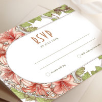 Cartes d'RSVP d'art d'Amaryllis vintage pour maria