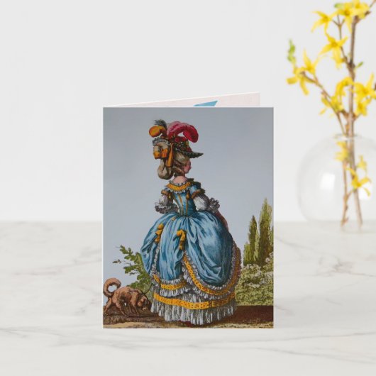 Cartes du 18ème siècle de salutation/note de ~ de (Fleur jaune)