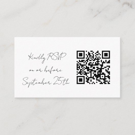 Cartes du boîtier de réponse du Mariage de code QR (Devant)
