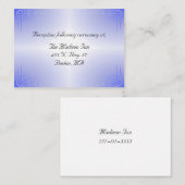 Cartes du boîtier Mariage Blue Glow (Devant / Derrière)