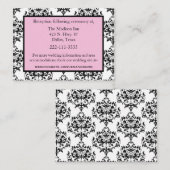 Cartes du boîtier Mariage noir, blanc et rose (Devant / Derrière)