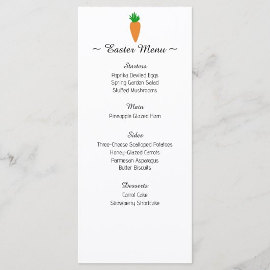 Cartes du dîner de Pâques (Devant)