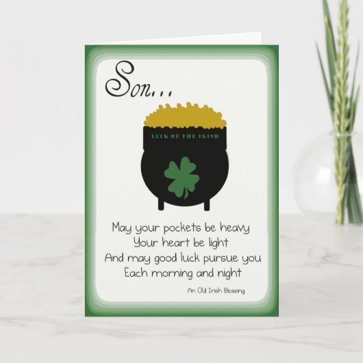 Cartes du jour de St Patrick pour le fils (Devant)
