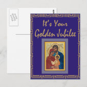 Cartes du jubilé d'or de la religieuse catholique (Devant / Derrière)