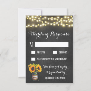 Cartes du mariage campagnard RSVP de tableau de