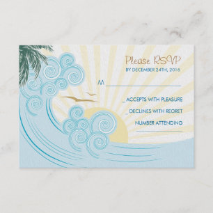 Cartes du mariage de plage RSVP