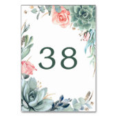 Cartes du Mariage de table verte et or (Dos)