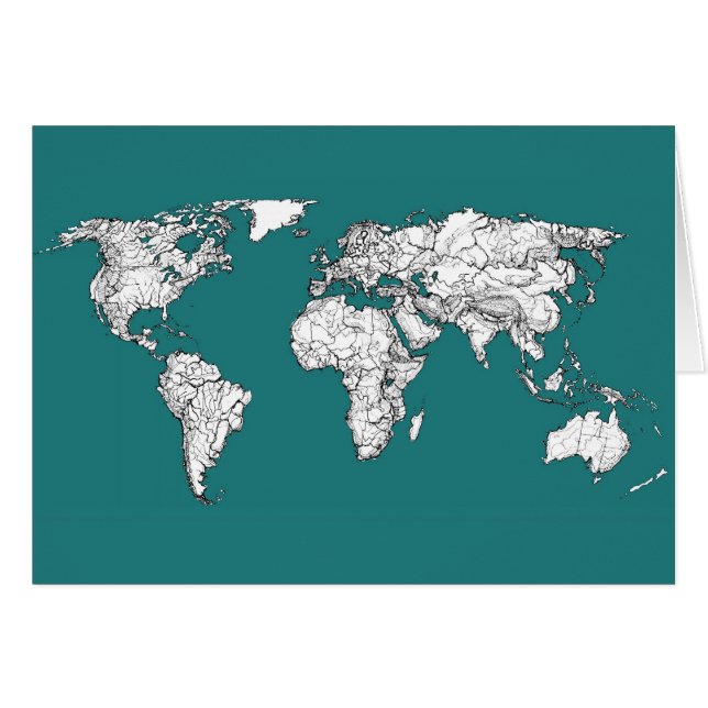 Cartes du monde en turquoise (Devant horizontal)