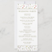 Cartes du programme de mariage du fleur sauvage de (Dos)