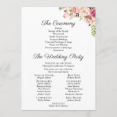 Cartes du programme Mariage Floral Rose Rustique (Dos)