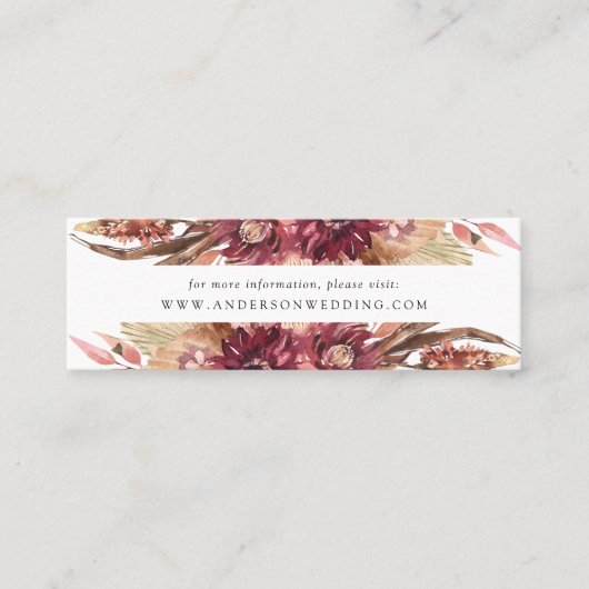 Cartes du site du Mariage Floral Boho Desert (Devant)