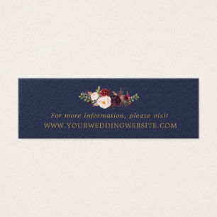 Cartes du site Mariage Floral Gold de Marsala Navy
