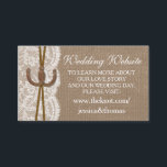 Cartes du site web de la collection Rustic Horsesh<br><div class="desc">La collection rustique horseshoe est un design étonnant avec un bel arrière - plan rustique effet burlap avec un ensemble romantique vintage effet dentelle blanche finie avec deux horseshoes et ficelles entrelacées de chance. Ces cartes d'insertion de site web mariage peuvent être personnalisées pour votre occasion spéciale et feraient l'insert...</div>
