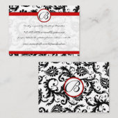 Cartes du site Web RedTrim Black Damask Response (Devant / Derrière)