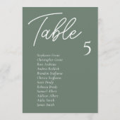 Cartes du tableau Mariage vert Sage (Dos)