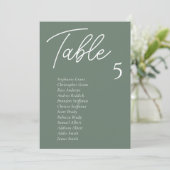 Cartes du tableau Mariage vert Sage (Debout devant)