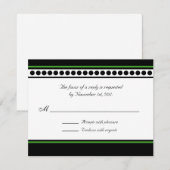 Cartes élégamment pointillées Vert Accent Réponse  (Devant / Derrière)