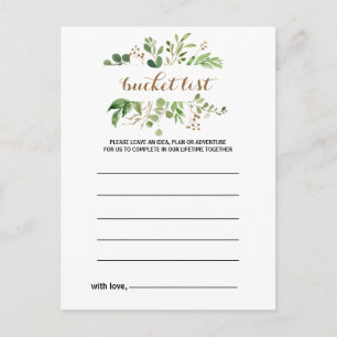 Cartes Elegant Eucalyptus Leaf Green Bucket Liste