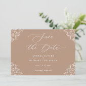 Cartes 'Élégant Taupe' pour annoncer votre mariage (Debout devant)