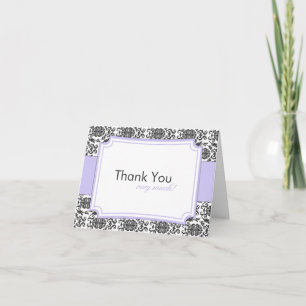 Cartes élégantes de Merci de damassé